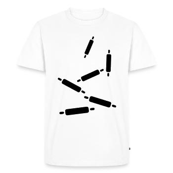 Kitchen roll baking rolling pin - Men's Premium Organic T-Shirt - white - Front - Nico (187cm)