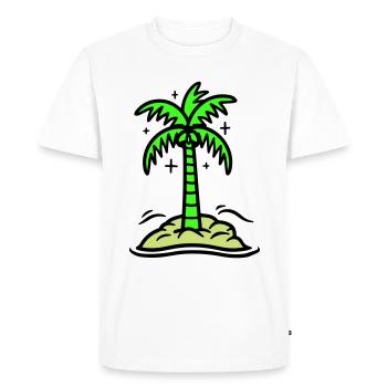 Icône de Palm Island Été - T-shirt Premium bio Homme - blanc - Devant - Nico (187cm)