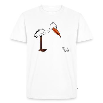 Stork frog funny - Men's Premium Organic T-Shirt - white - Front - Nico (187cm)