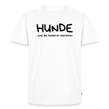 Dogs are the better people - Men's Premium Organic T-Shirt - white - Front - Nico (187cm)