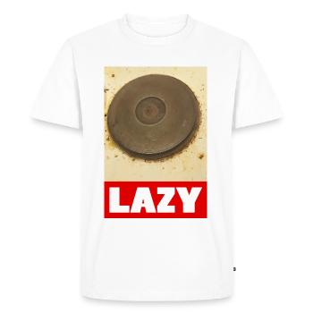 Lazy - Men's Premium Organic T-Shirt - white - Front - Nico (187cm)