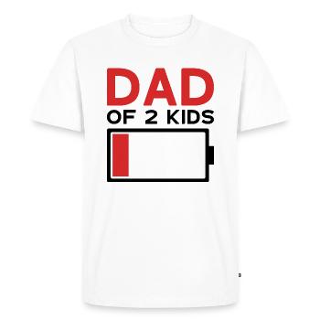 PAPA DE 2 ENFANTS - T-shirt Premium bio Homme - blanc - Devant - Nico (187cm)