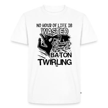 Baton Twirling Spent Time For Baton Twirling - Men's Premium Organic T-Shirt - white - Front - Nico (187cm)
