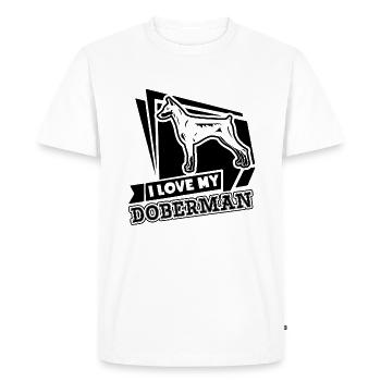 Love My Doberman Pinscher - Men's Premium Organic T-Shirt - white - Front - Nico (187cm)