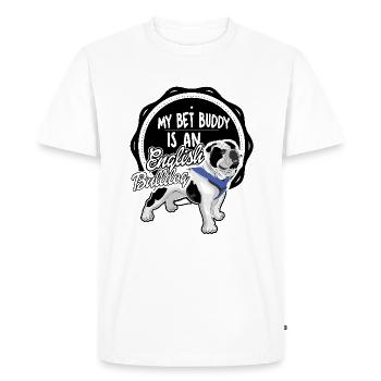 My best buddy is an english bulldog - Men's Premium Organic T-Shirt - white - Front - Nico (187cm)