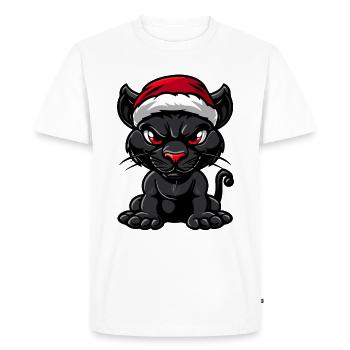 Panther Christmas - Men's Premium Organic T-Shirt - white - Front - Nico (187cm)