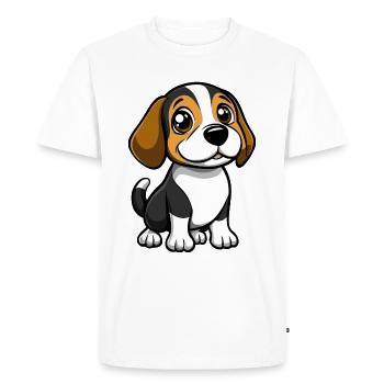 Beagle chien bande dessinée bébé - T-shirt Premium bio Homme - blanc - Devant - Nico (187cm)