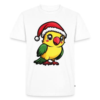 Perroquet Noël mignon - T-shirt Premium bio Homme - blanc - Devant - Nico (187cm)