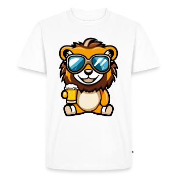 Löwe Ski Beer - Men's Premium Organic T-Shirt - white - Front - Nico (187cm)