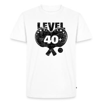 Ping-pong Niveau 40 + Raquettes de ping-pong seniors - T-shirt Premium bio Homme - blanc - Devant - Nico (187cm)