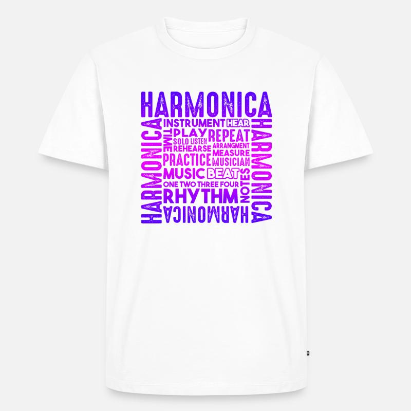 Harmonica Things About Harmonica - Men's Premium Organic T-Shirt - white