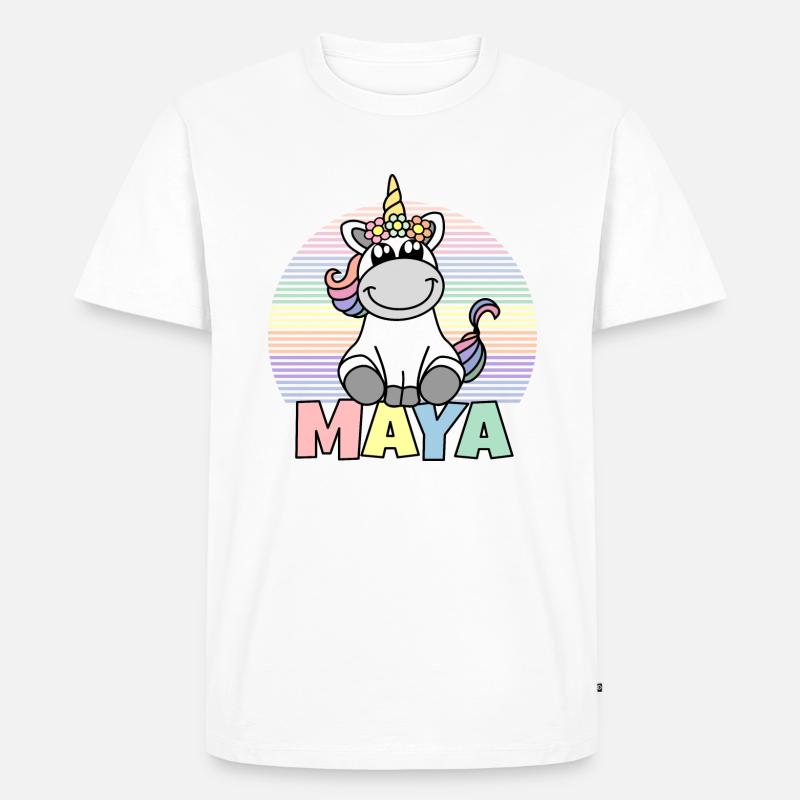 Maya Einhorn Name - Männer Premium Bio T-Shirt - Weiß