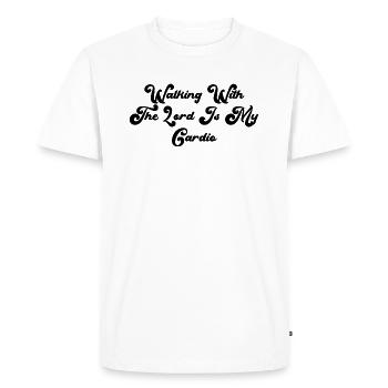 Walking With The Lord Is My Cardio - Men's Premium Organic T-Shirt - white - Front - Nico (187cm)