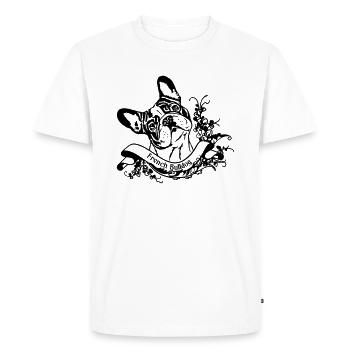 Français Bulldog sur Retro Banner - T-shirt Premium bio Homme - blanc - Devant - Nico (187cm)