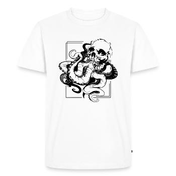 Crâne Octopus Octopus Octopus Sailor Pirate - T-shirt Premium bio Homme - blanc - Devant - Nico (187cm)