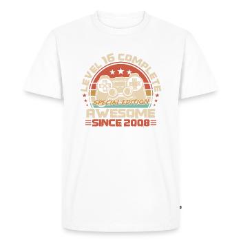 Gamer né en 2008 pour son 16e anniversaire - T-shirt Premium bio Homme - blanc - Devant - Nico (187cm)