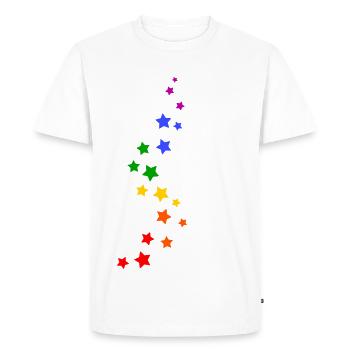 Rainbow Star Pride - Men's Premium Organic T-Shirt - white - Front - Nico (187cm)