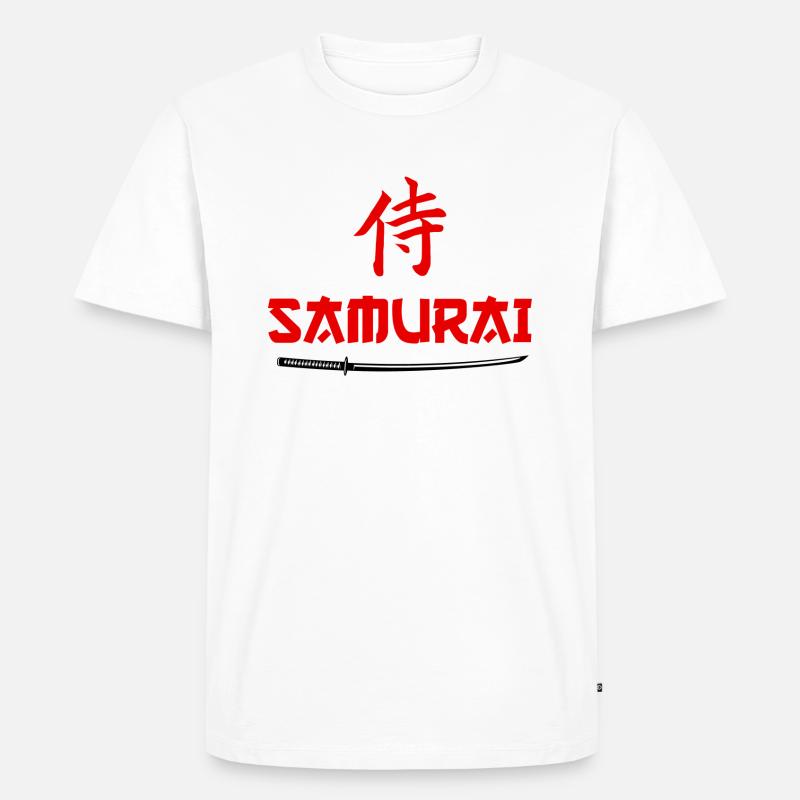 Samurai Katana - Männer Premium Bio T-Shirt - Weiß