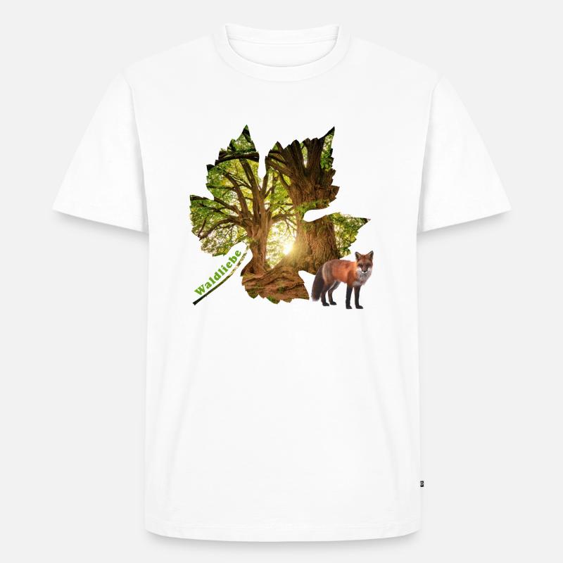wald 48 mit fuchs - Männer Premium Bio T-Shirt - Weiß