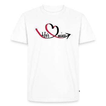 He's mine Heart - Men's Premium Organic T-Shirt - white - Front - Nico (187cm)