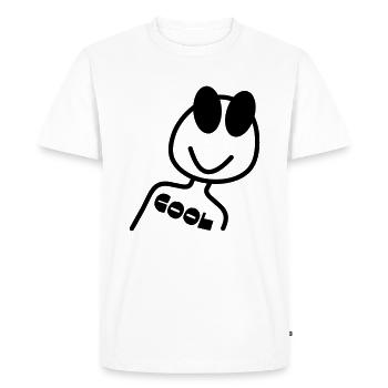 Figure de bâton COOL - T-shirt Premium bio Homme - blanc - Devant - Nico (187cm)