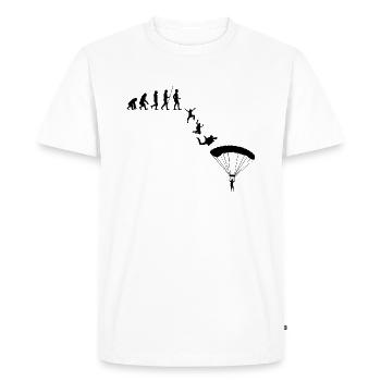 Parachute Springer Development Evolution noir - T-shirt Premium bio Homme - blanc - Devant - Nico (187cm)