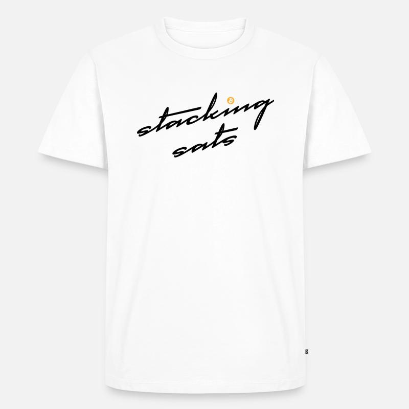 Bitcoin Stacking Sats - Männer Premium Bio T-Shirt - Weiß