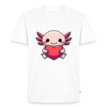 Axolotl Love - Dans l’amour, l’amitié et le « je » - T-shirt Premium bio Homme - blanc - Devant - Nico (187cm)