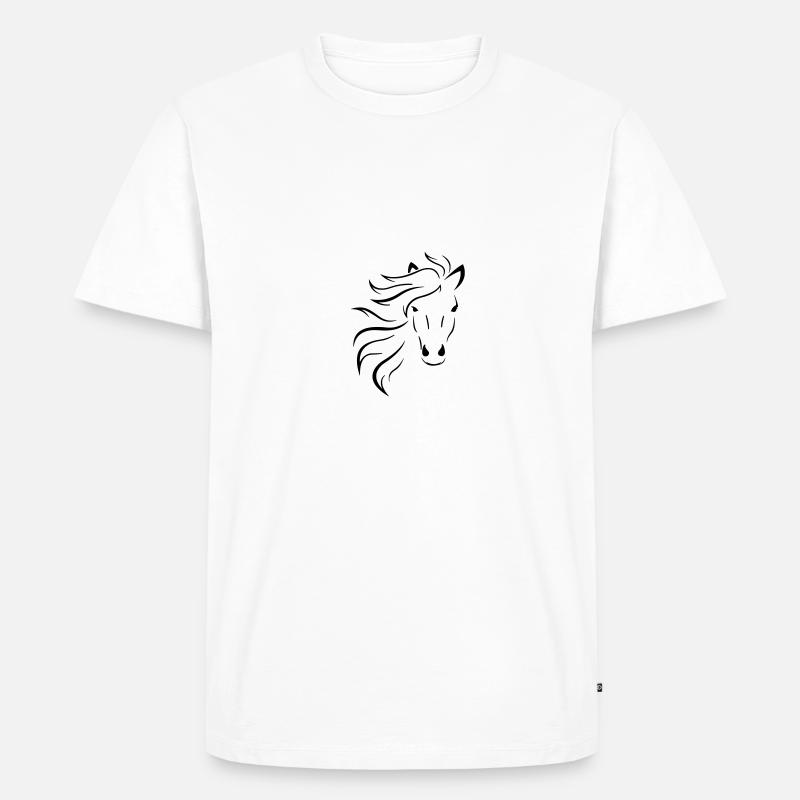 Pferd - Männer Premium Bio T-Shirt - Weiß
