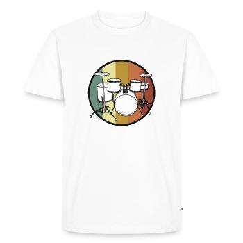 Drums Drums Drummer Rock Metal Music Cadeau - T-shirt Premium bio Homme - blanc - Devant - Nico (187cm)