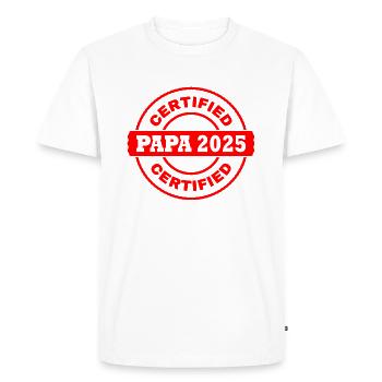Papa 2025 - T-shirt Premium bio Homme - blanc - Devant - Nico (187cm)