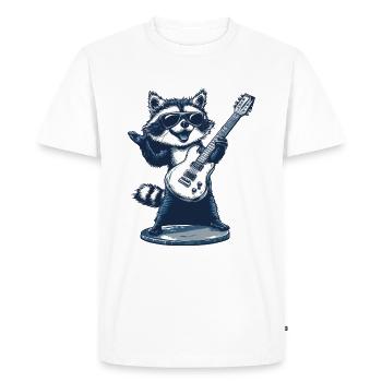Rock Raccoon - L’original - T-shirt Premium bio Homme - blanc - Devant - Nico (187cm)
