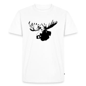 élan - moose - elk - hunting - hunter - T-shirt Premium bio Homme - blanc - Devant - Nico (187cm)