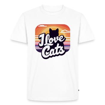 I love cats - Men's Premium Organic T-Shirt - white - Front - Nico (187cm)