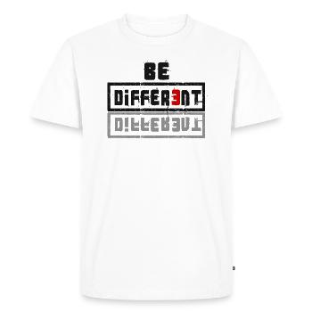 Be Different - Männer Premium Bio T-Shirt - Weiß - Vorne - Nico (187cm)