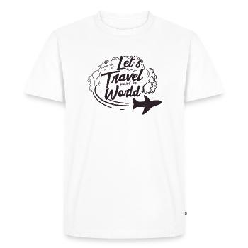 Voyage, voyage, voyage - T-shirt Premium bio Homme - blanc - Devant - Nico (187cm)