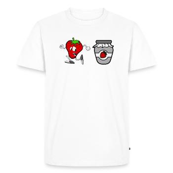 Fraise - Confiture - Fraise - T-shirt Premium bio Homme - blanc - Devant - Nico (187cm)