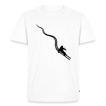 trails line path tracks ski ride down mountain w - Men's Premium Organic T-Shirt - white - Front - Nico (187cm)