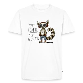Demure? Very Lemur, Very Mindful! Trend Fun - Men's Premium Organic T-Shirt - white - Front - Nico (187cm)