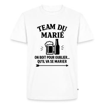 Team du marié,EVG,enterrement vie garçon - T-shirt Premium bio Homme - blanc - Devant - Nico (187cm)