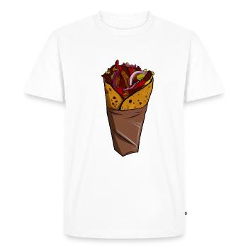 Döner Kebap Dürüm - T-shirt Premium bio Homme - blanc - Devant - Nico (187cm)