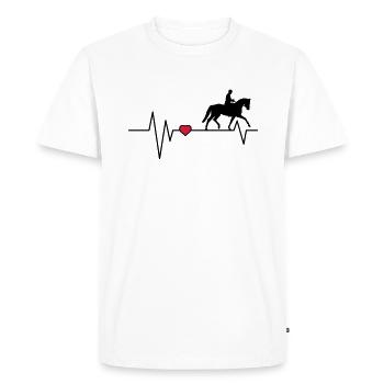 Cavalier Dressage Heartbeat - T-shirt Premium bio Homme - blanc - Devant - Nico (187cm)