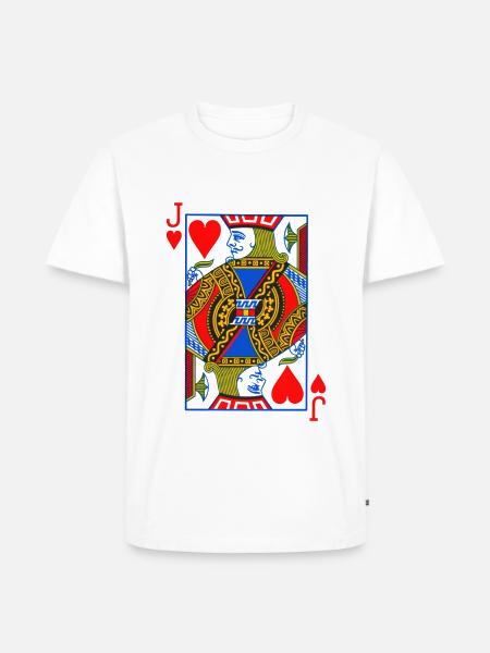 Spielkarte Bube - Männer Premium Bio T-Shirt - Weiß