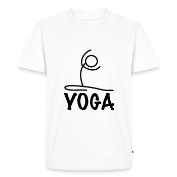 Yoga Posture - T-shirt Premium bio Homme - blanc - Devant - Nico (187cm)