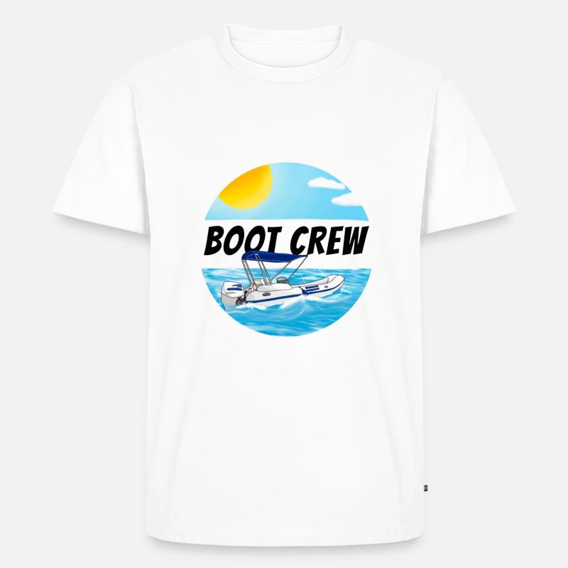 Boot crew Motorboot - Männer Premium Bio T-Shirt - Weiß