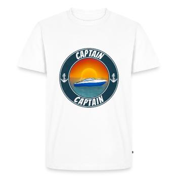 Capitaine de bateau - T-shirt Premium bio Homme - blanc - Devant - Nico (187cm)