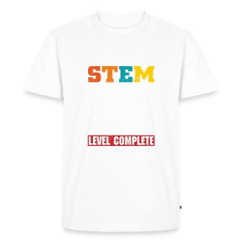 STEM - Level Complete - Männer Premium Bio T-Shirt - Weiß - Vorne - Nico (187cm)