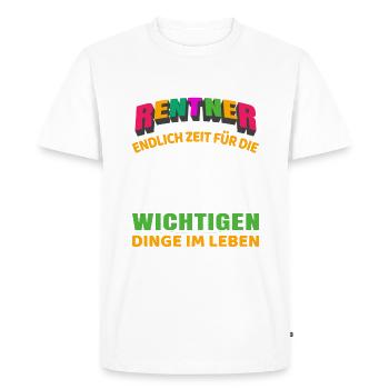 Pension de retraité Début de la retraite Cuisine Cuisinier - T-shirt Premium bio Homme - blanc - Devant - Nico (187cm)