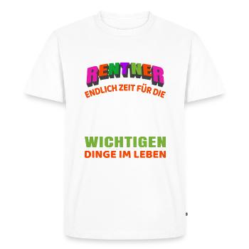 Pension de retraité Début de la retraite Mots croisés - T-shirt Premium bio Homme - blanc - Devant - Nico (187cm)