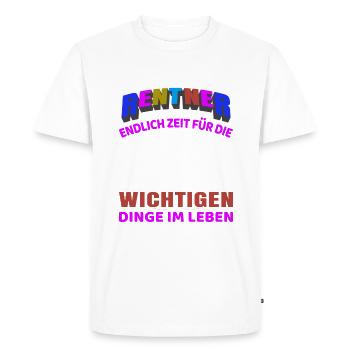 Pension de retraité début de la retraite tricot au Crochet - T-shirt Premium bio Homme - blanc - Devant - Nico (187cm)